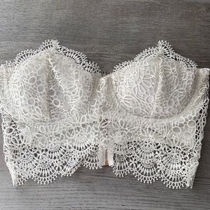 Cream Strapless Crop Top